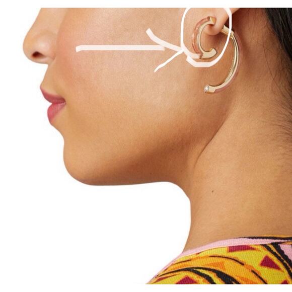 Demarson Designer Cherry Quartz Gold Luna Half Hoops Earrings * Read - Picture 3 of 9